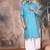 Sea green cotton textured kurta for mens