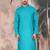 Ses green cotton textured kurta for mens