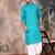 Ses green cotton textured kurta for mens