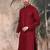 Maroon cotton textured kurta for mens