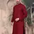 Maroon cotton textured kurta for mens