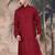 Maroon cotton textured kurta for mens