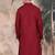 Maroon cotton textured kurta for mens