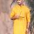 Mustard cotton textured kurta for mens