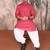 Pink cotton textured kurta for mens