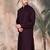 Purple cotton textured kurta for mens