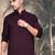Purple cotton textured kurta for mens