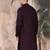 Purple cotton textured kurta for mens
