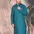 Firozi cotton textured kurta for mens