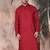 Maroon cotton textured kurta for mens
