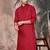 Maroon cotton textured kurta for mens