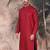 Maroon cotton textured kurta for mens