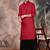 Maroon cotton textured kurta for mens