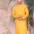 Mustard cotton textured kurta for mens