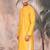 Mustard cotton textured kurta for mens