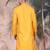 Mustard cotton textured kurta for mens
