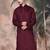 Purple cotton textured kurta for mens