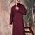 Purple cotton textured kurta for mens