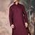 Purple cotton textured kurta for mens