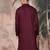 Purple cotton textured kurta for mens