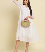 White embroidered chiffon salwar suit