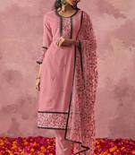 Attractive Pink Thread Embroidery Party Wear Pant Suit