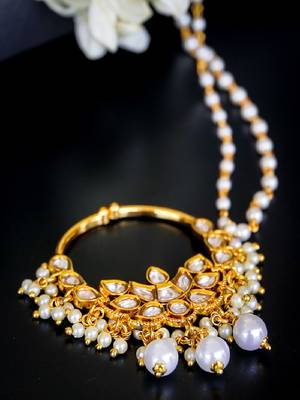 Majestic kundan pearl drop nath 3