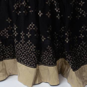 BLACK EMBROIDERED GEORGETTE LEHENGA CHOLI WITH DUPATTA 4