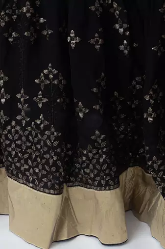 BLACK EMBROIDERED GEORGETTE LEHENGA CHOLI WITH DUPATTA