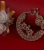 Traditional peacock and flower shape gold plated nose ring(nathiya) for women