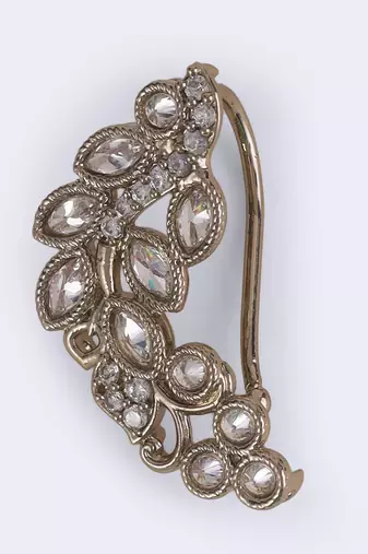 Traditional leaf shape gold plated nosepin(nathiya) for women