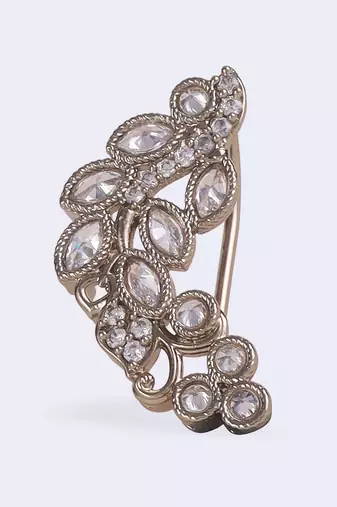 Traditional leaf shape gold plated nosepin(nathiya) for women