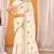 white two tone silk blend saree