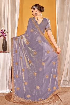 lavender two tone silk blend saree 3