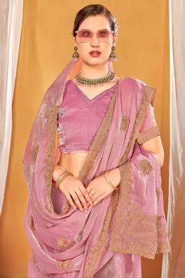 pink two tone silk blend saree 5