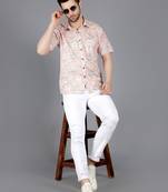 Multicolor procyon printed woven half sleeve shirt for mens