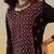 Hand embroidered black cotton lucknowi chikankari straight kurta