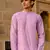 Lavender cotton full sleeve Short kurta for mens