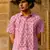 Pink cotton half sleeve shirt for mens