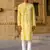 Yellow cotton full sleeve kurta for mens