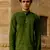 Forest green cotton full sleeve Short kurta for mens