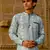 Ice grey cotton full sleeve Short kurta for mens