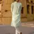 Pista green cotton full sleeve kurta for mens