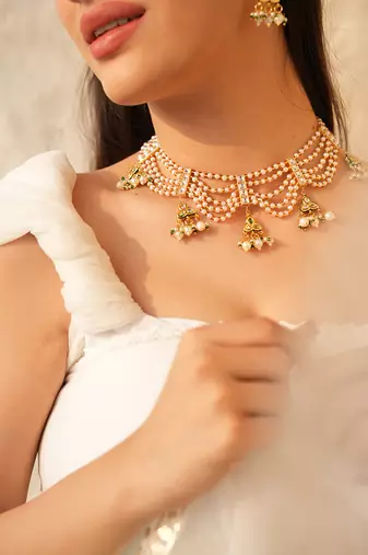 Pearl beads necklace set