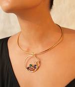 Gold-toned hasuli necklace set