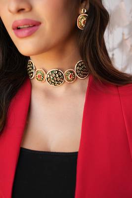 Aanya handmade kundan choker set 1