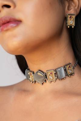 Amaya german silver choker set 1