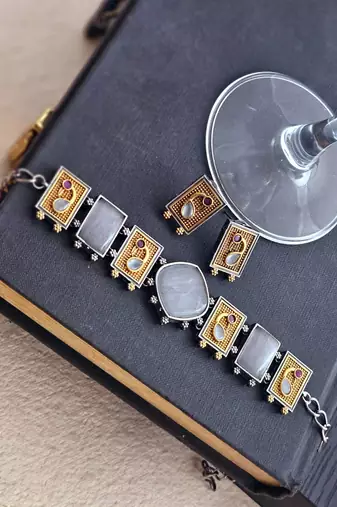Amaya german silver choker set
