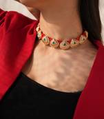 Eira threaded green gemstone choker set