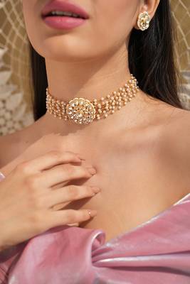 Talia multi-strand kundan flower choker set 1